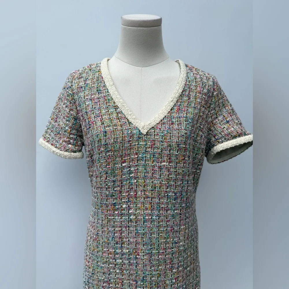 Carlisle Collection V-Neck Multicolor Winter Dress size 4 - Picture 11 of 12
